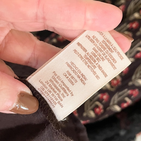 Free People Nomad Child Boho Dress Sexy Lace back fringe Dark Floral S Oversized - Picture 13 of 16